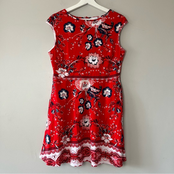 New York & Company Dresses & Skirts - New York & Company Red Floral Sleeveless Dress Large